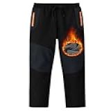 MoFiz Calça Infantil Impermeável Para Esqui Na Neve Para Inverno Quente De Lã Snowboard Cintura Elástica Para Atividades Ao Ar Livre Preto Cinza 8 9 Anos