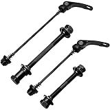 Moicstiy 1 Par De Cubos De Bicicleta De Liberação Rápida E Eixos De Aço- Eixo De Bicicleta De Liberação Rápida Preto Eixo Oco Eixo Dianteiro E Traseiro Kit Para Mountain Bike -4 Peças-