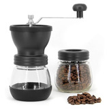 Moinho De Café Manual Moedor De Grãos Vidro Cerâmica Inox