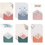 Molain Conjunto De Papel De Papelaria Floral Com Envelopes 36 Peças De Envelopes Extravagantes Para Cartas De Amor Convites Graduação Cartão De Felicitações 24 Papéis De Papelaria Para Escrever