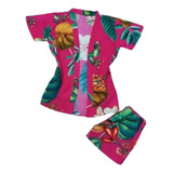 Molde Conjunto Infantil Menina Blusa Kimono E Short