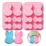 Molde De Silicone 3d Easter Bunny Para Chocolate Pacote Com
