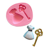 Molde De Silicone Alice Vestido E Chave Rb1319