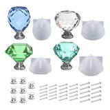 Molde De Silicone Diy Knob Cabinet 4 Peças Para Resina Epóx