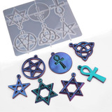 Molde De Silicone Estrela David Pentagrama Ankh Cruz Egipcia