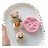 Molde De Silicone Mini Coelhos Da Páscoa E Cenouras 4 Cav