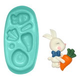 Molde De Silicone Para Biscuit Coelho Agarradinho