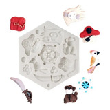 Molde De Silicone Pirata Papagaio macaco bau Rb045