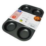 Molde De Teflon Para 6 Muffins Forno De Cupcakes 27 Cm Cor Vermelha Brinox