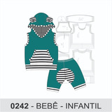 Molde Digital Modelagem De Conjunto Bebê Infantil Moletom