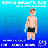 Molde Digital Para Sublimação Sunga Infantil Modelo Box