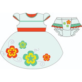 Molde Digital Para Vestido Com Calcinha Bebê