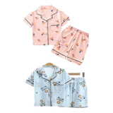 Molde Modelagem Pijama Americano Botões Curto Infantil