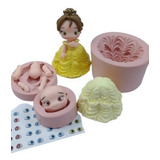 Molde Silicone Boneca Topo De Bolo 10cm Nina Com Saia