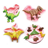 Molde Silicone Dinossauro Dino Biscuit Kit
