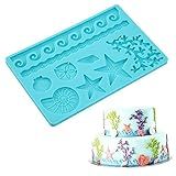Molde Silicone Fundo Do Mar Estrela Pasta Americana Biscuit