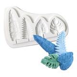 Molde Silicone Mini Folhas Tropical Confeitaria Biscuit