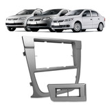 Moldura 2 Din Gol Voyage Saveiro G5 2008 2012 Moldura Prata