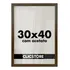 Moldura 30x40 Foto Quadro Acetato Poster Porta Certificado Cor Tabaco Liso