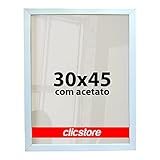 Moldura 30x45cm Com Acetato E Fundo Para Quadros Cor:branco