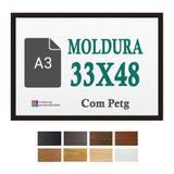 Moldura 33x48 A3 Poster Decoração Arte Casa Foto Com Petg