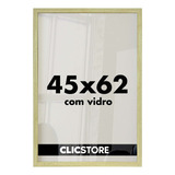  Moldura 42x62 Quadro Decorativo Vidro Poster Foto Corredor Cor Carvalho Liso 