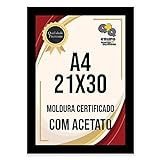 Moldura A4 Para Certificado Diploma Foto 21x30 Decoração Parede (preto)