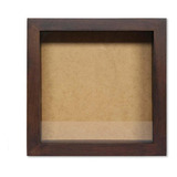 Moldura Caixa Alta 22x22cm Marrom Com Vidro