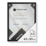 Moldura Certificado Quadro A3 Documento C vidro Foto Retrato