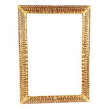 Moldura De Espelho Em Madeira Entalhada A Mão Ouro 75x55cm