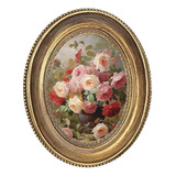 Moldura De Foto Vintage Retrô Oval 5x7 Suporte Decorativo