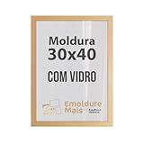 Moldura De Madeira Para Folhas Documentos De 30cm X 40cm Com Vidro Quadros Decorativos Porta Retrato De Parede Foto Fotografia Poster Imagem De Arte Diplomas Dourado 