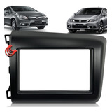 Moldura De Painel 2 Din Multimidia Dvd Mp5 Civic 2014 Preto