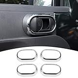Moldura Decorativa Para Maçaneta Interna De Carro Para Jeep Wrangler JK Unlimited 4 Portas Cromada 2007 2010