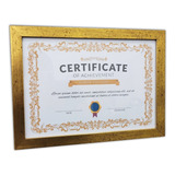 Moldura Dourada Ouro A4 21x30 Certificado Diploma C  Vidro Cor Dourado