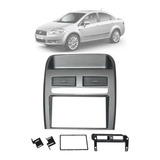 Moldura Fiamon 2 Din 4023 Prata Fiat Linea De 2008 Até 2014
