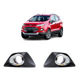 Moldura Grade Farol Milha Cromada Ecosport