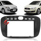 Moldura Painel 2 Din Multimidia Dvd Mp5 Fiat Punto 2013 2014 2015 2016 2017 Black Piano