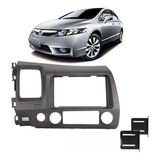 Moldura Painel 2 Din New Civic Grafite 7 Multimídia Dvd Mp5