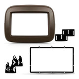 Moldura Painel 2din Multimidia Mp5 Fiat Mobi Marron Fiamon