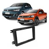 Moldura Painel Central 2 Din Mp5 Dvd Gol Saveiro G7 2016 À 2017 Preta