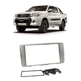 Moldura Painel Dvd 2 Din Mp5 Toyota Hilux Sw4 12 15 Prata