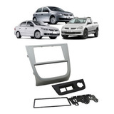 Moldura Painel Dvd 2 Din Mp5 Vw Gol Saveiro Voyage G5 Prata
