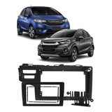 Moldura Painel Dvd Multimídia 2 Din Honda Fit 2014 Em Diante
