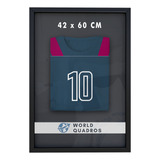 Moldura Quadro 42x60 Fundo Preto Camiseta Time Futebol Vidro