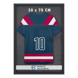 Moldura Quadro 50x70 Fundo Preto Camiseta Time Futebol Vidro