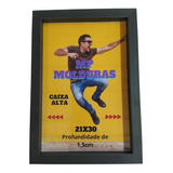 Moldura Quadro A4 21x30 C  Vidro Poster Caixa Alta Preto