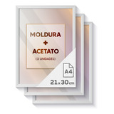 Moldura Quadros A4 Kit C 3 Unidade Acetato Para Certificado
