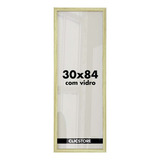 Moldura Quebra Cabeça 30x84 Quadro Vidro Parede Corredor Cor Carvalho Liso