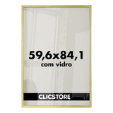 Moldura Quebra Cabeça 59 6x84 1 Quadro Imagem Vidro Corredor Cor Carvalho Liso